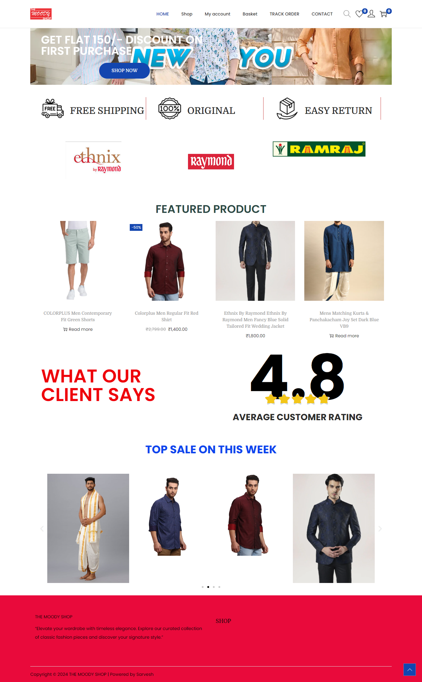 Clothing Ecommerce website made by sarvesh awasthi